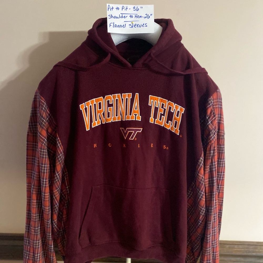 Virginia Tech Maroon and Plaid Men's Hoodie size XL